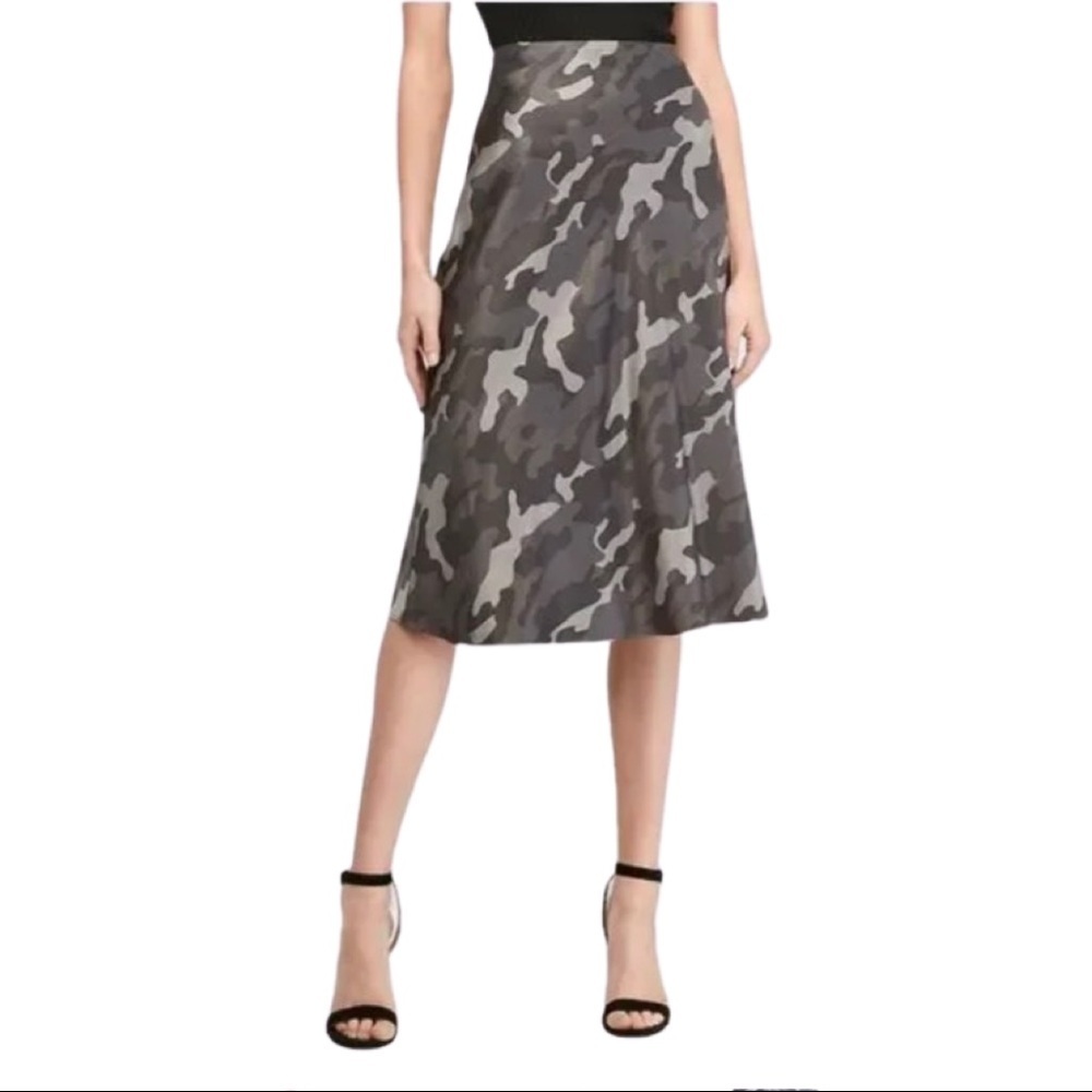 Express camo midi slip skirt